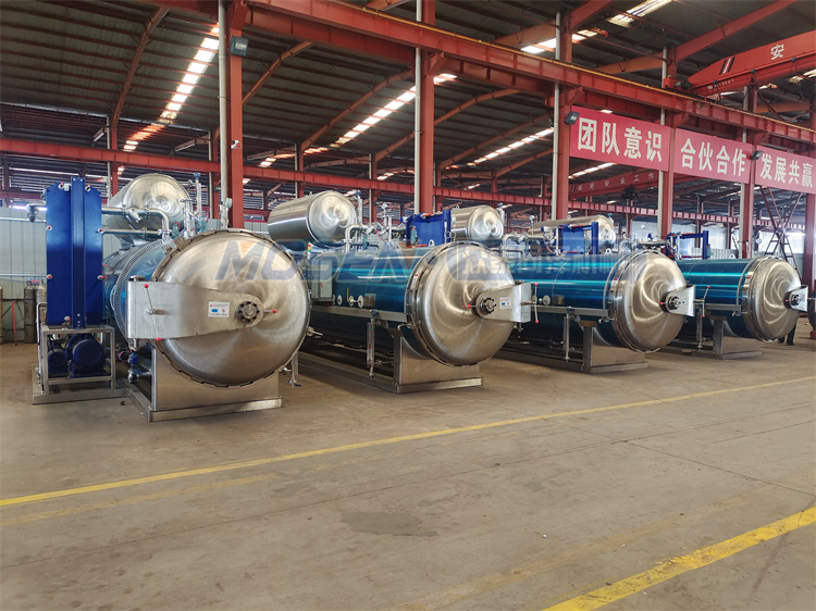 四臺大型ASME全自動噴淋式殺菌鍋